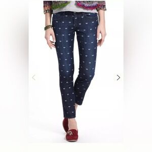 AG Adriano Goldschmied Stevie Ankle Slim Straight Leg Jeans Heart Print 30R